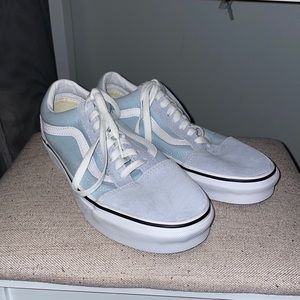 Light Blue Suede Vans - Women